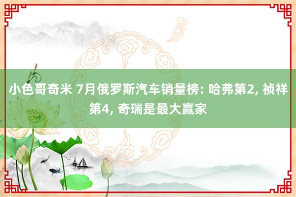 小色哥奇米 7月俄罗斯汽车销量榜: 哈弗第2, 祯祥第4, 奇瑞是最大赢家