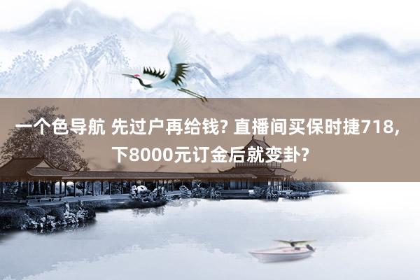 一个色导航 先过户再给钱? 直播间买保时捷718, 下8000元订金后就变卦?