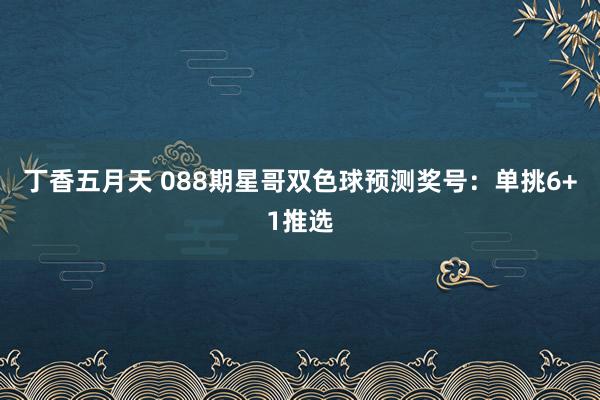 丁香五月天 088期星哥双色球预测奖号：单挑6+1推选