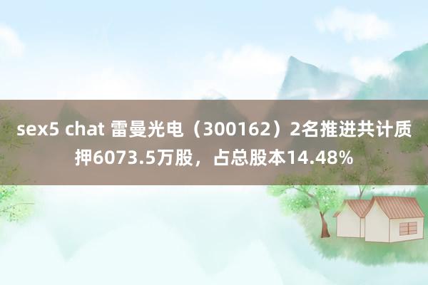 sex5 chat 雷曼光电（300162）2名推进共计质押6073.5万股，占总股本14.48%