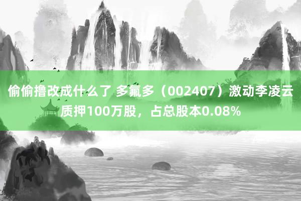 偷偷撸改成什么了 多氟多（002407）激动李凌云质押100万股，占总股本0.08%